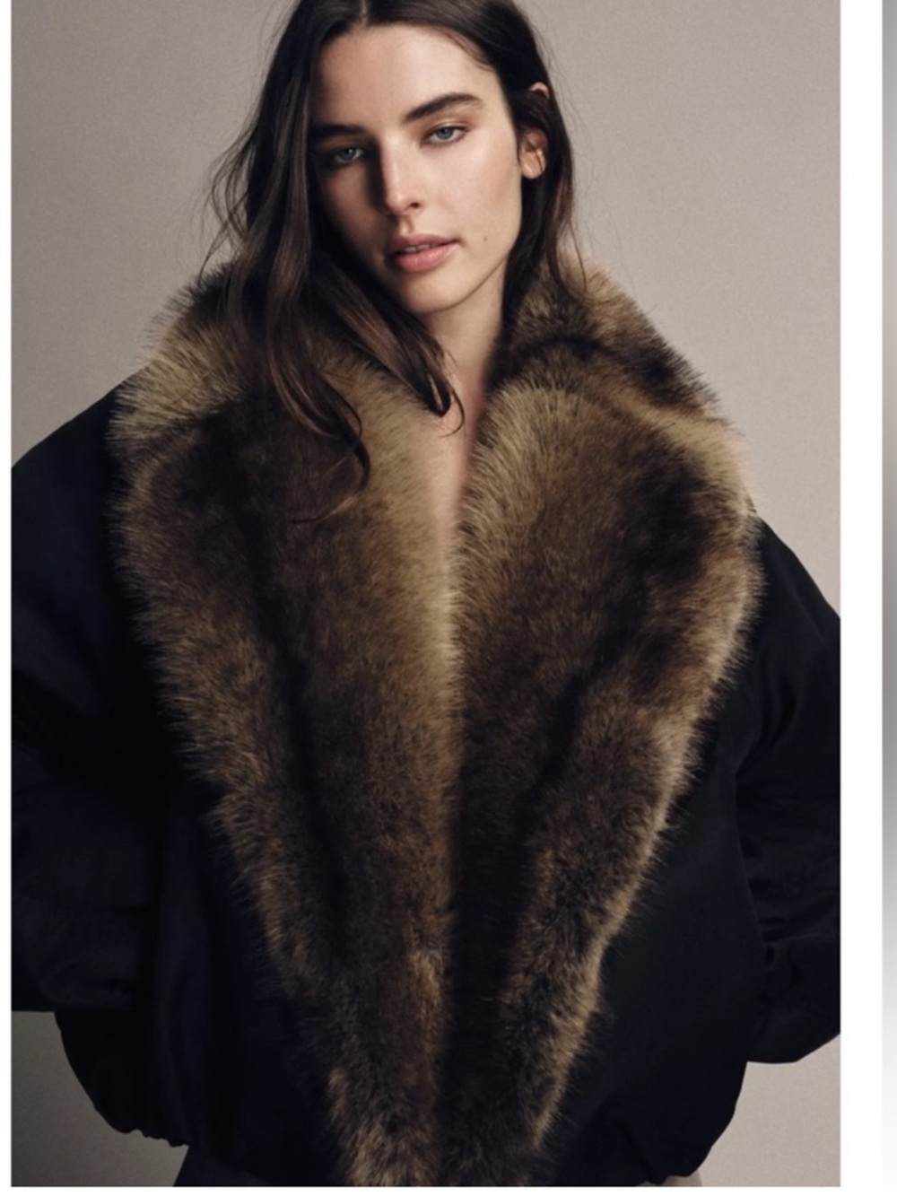 FAUX FUR COLLAR BOMBER JACKET like Zara - Picture 5 of 8